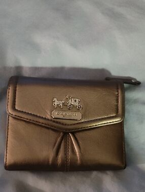 Coach Metallic Bronze Compact Wallet